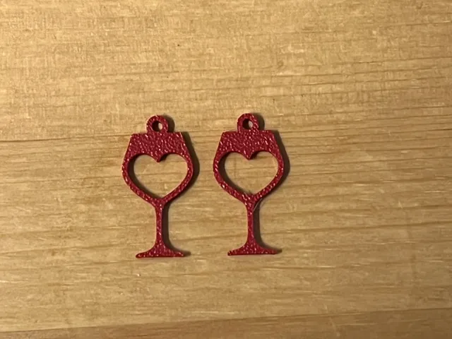 wine glass earrings