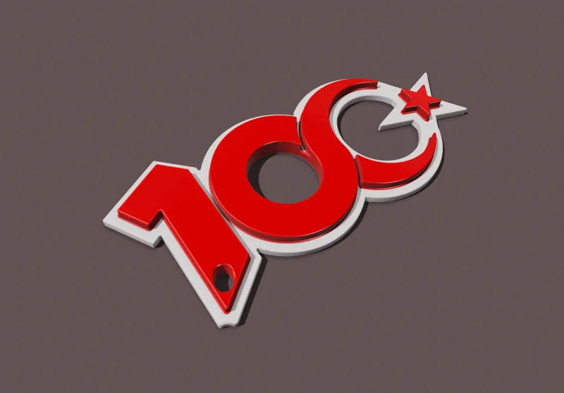 100. yıl anahtarlık