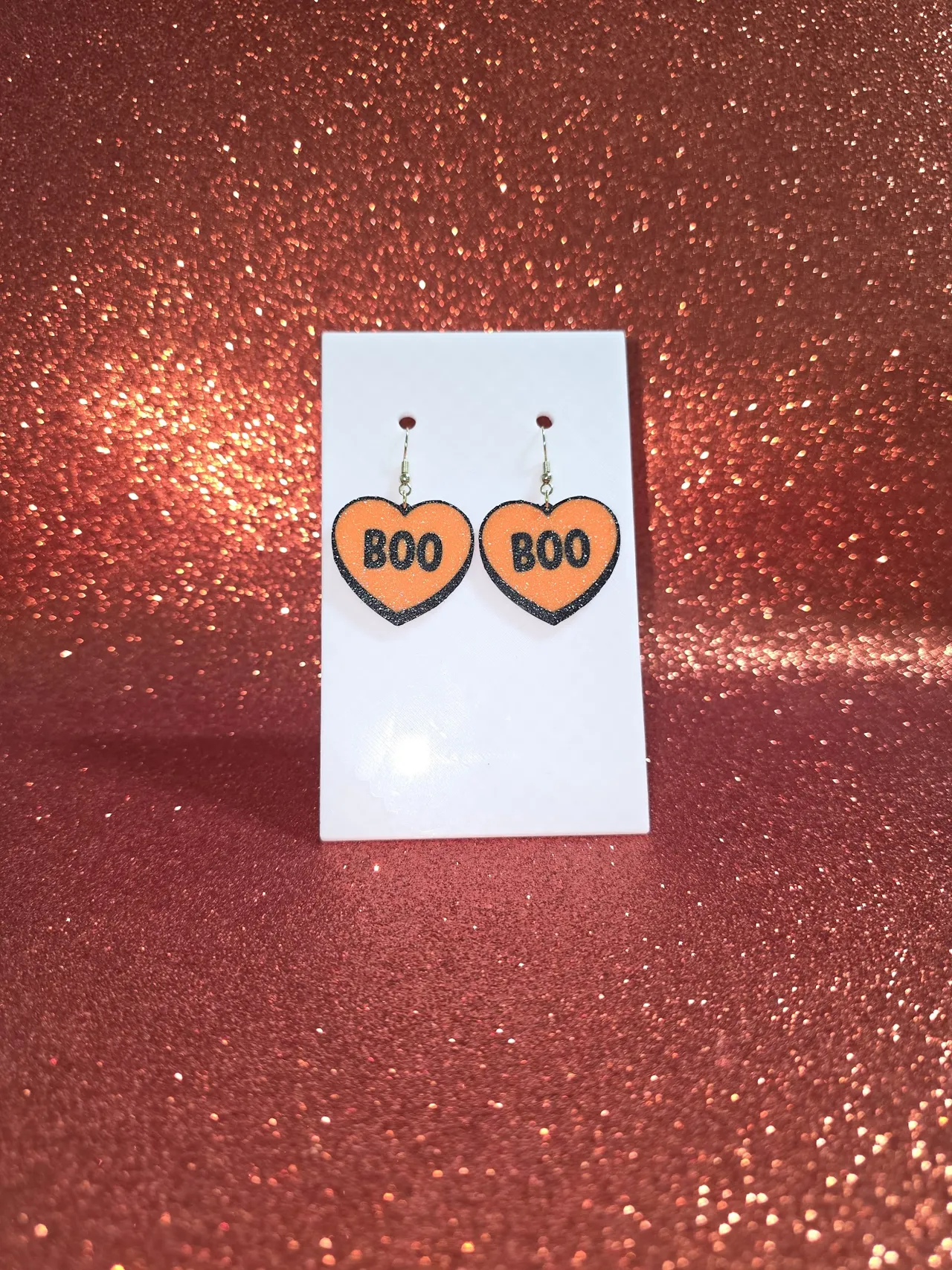 Boo heart earrings view 2