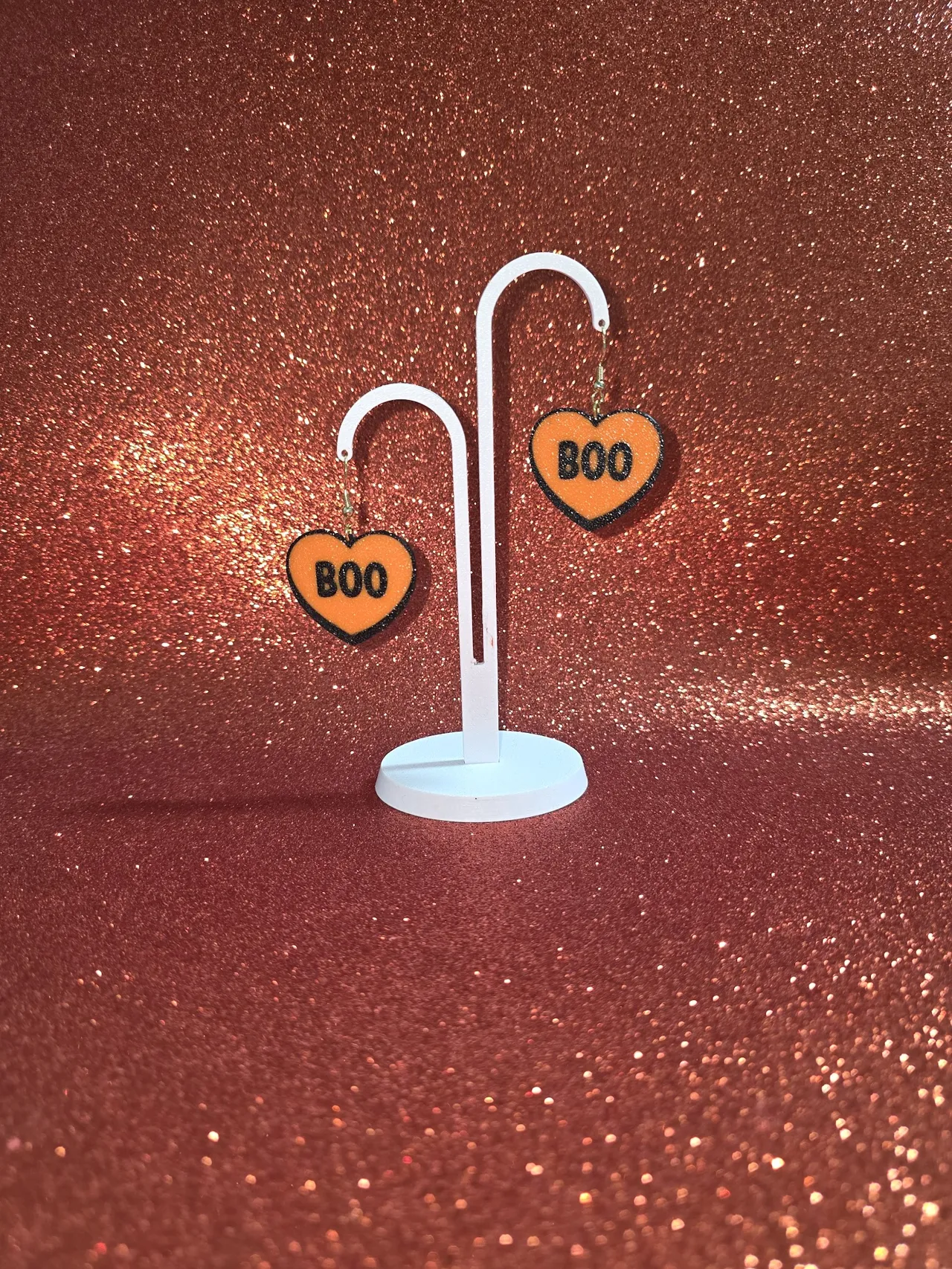Boo heart earrings view 3