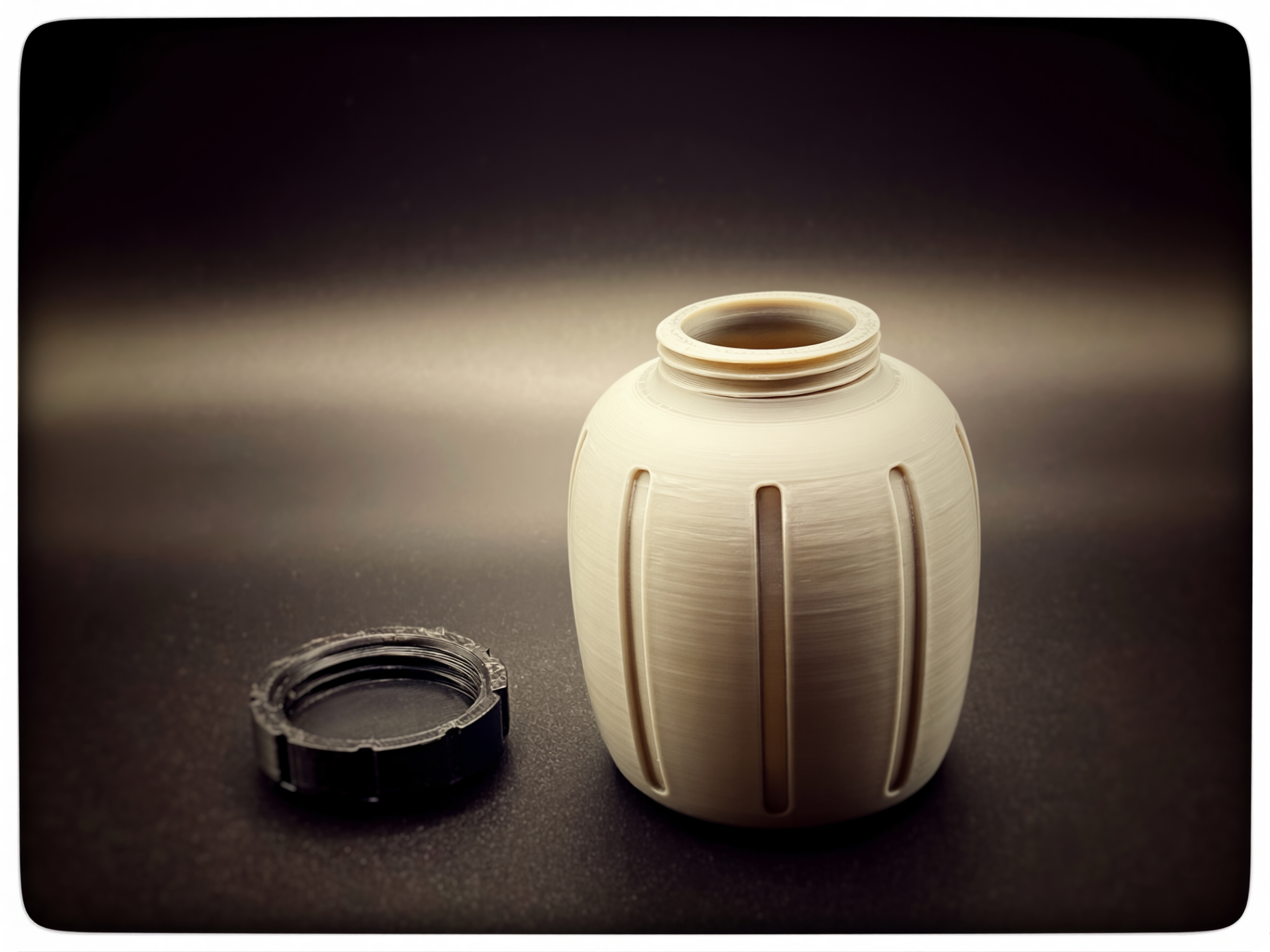 Mini Barrel Small Parts Container (Threaded Lid)