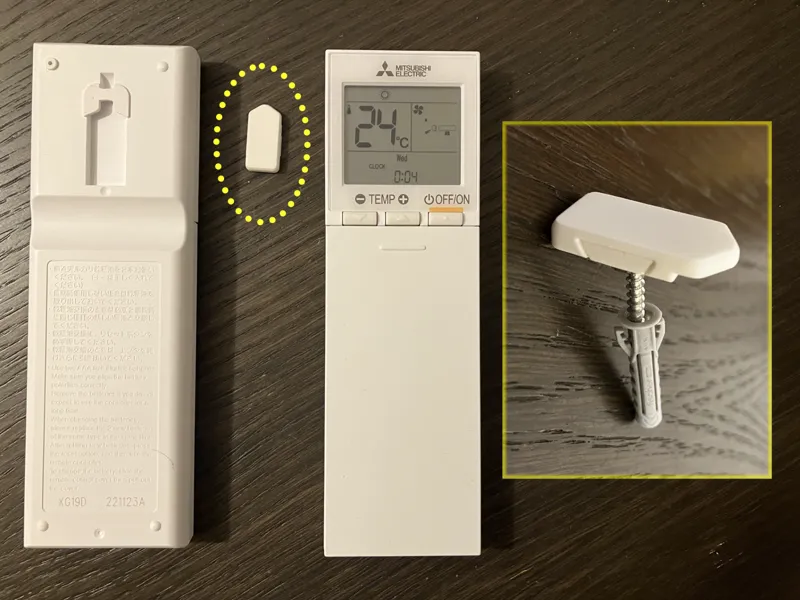 Wall Hook / Support for Mitsubishi AC Remote