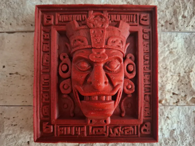 Ancient Mayan Wall Sculpture –Regal Ancestral Face