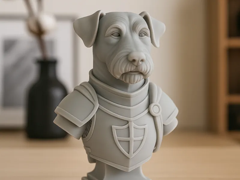 3D bust of Welsh Terrier Medieval Knight