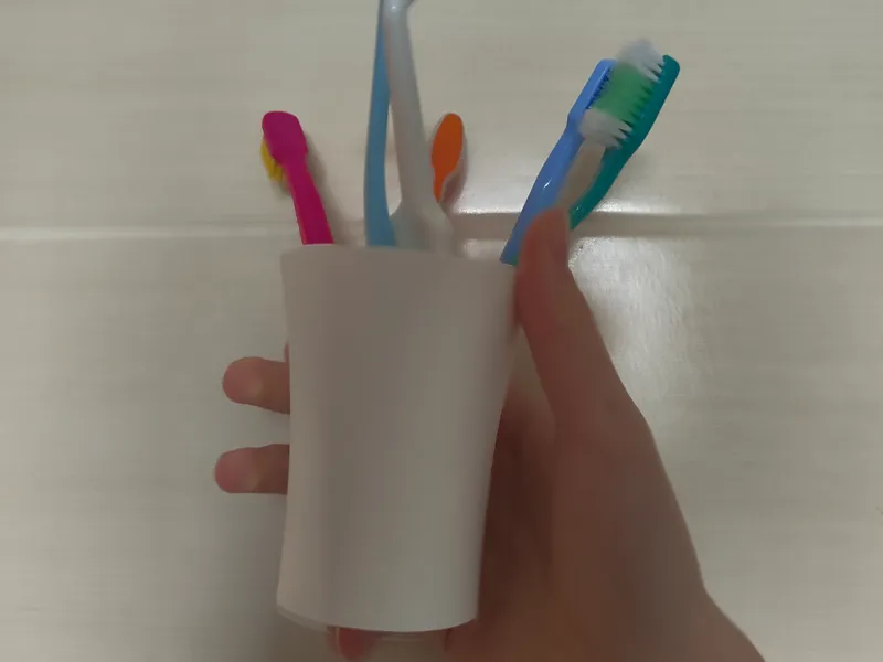 toothbrush cup with holes
