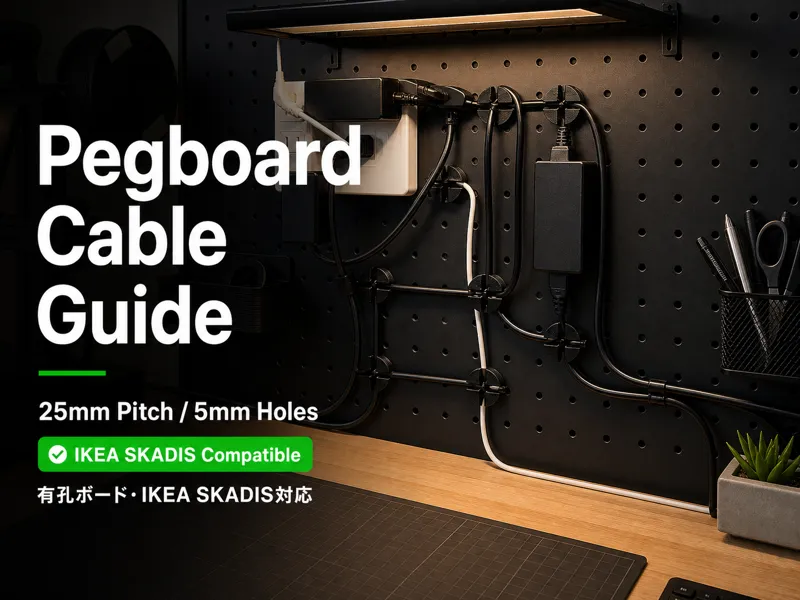 Pegboard Cable Guide - IKEA SKADIS / 25mm