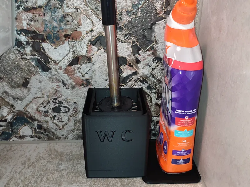 Klobürstenhalter mit Ablage für WC Reiniger