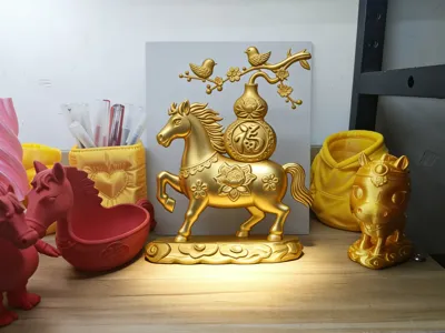 New Year ornament for the Year of the Horse "Immediate Blessings and Joy"