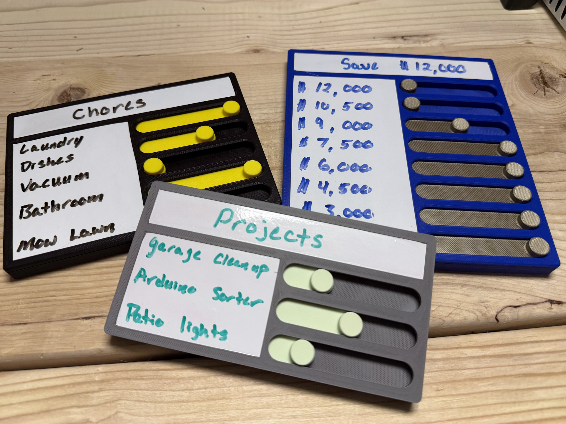 FractMod- SlideTrack Dry Erase Task & Goal Tracker