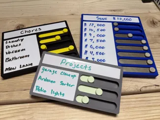 FractMod- SlideTrack Dry Erase Task & Goal Tracker