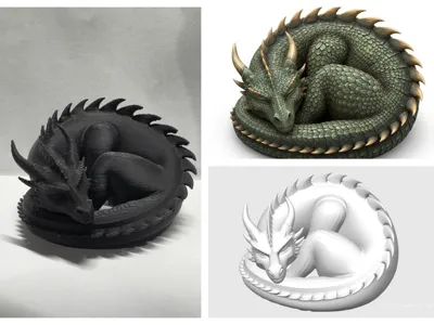 Rolled up Dragon / as decoration or game piece