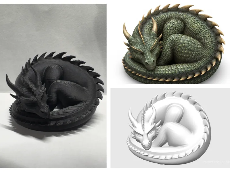 Rolled up Dragon / as decoration or game piece