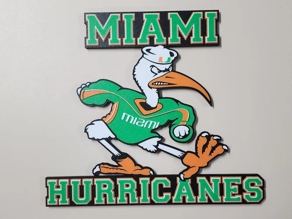 Miami Hurricans Wall Display by briankstan MakerWorld Download Free 3D — free download