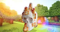 Skull on fire 150% size