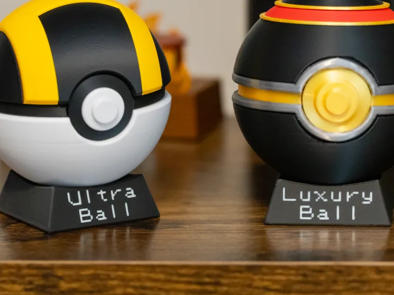 Labeled Pokemon Pokéball Stand - All Generations