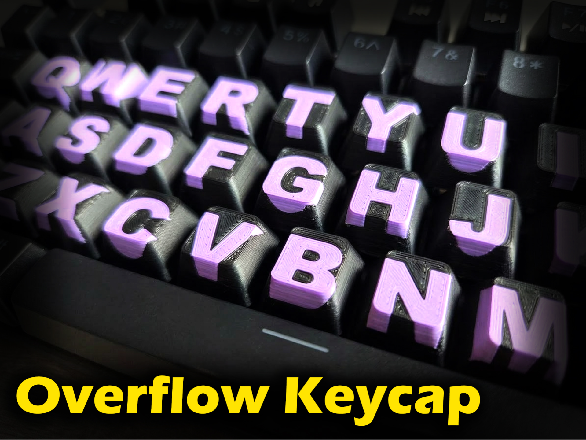 Keycap with Overflowing Lettering