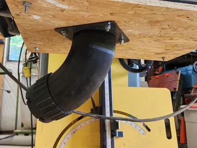 4" Round Elbow Dust Collection Adapter -Parametric