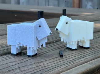 Minecraft Goat w/ Removeable Whistle Horns 