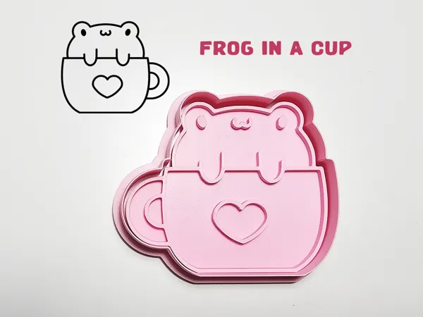 Emporte-pièce grenouille dans une tasse
