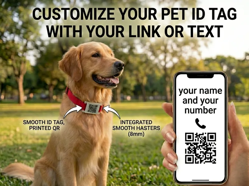 Pet ID Tag - Scannable QR Code (Anti lost)