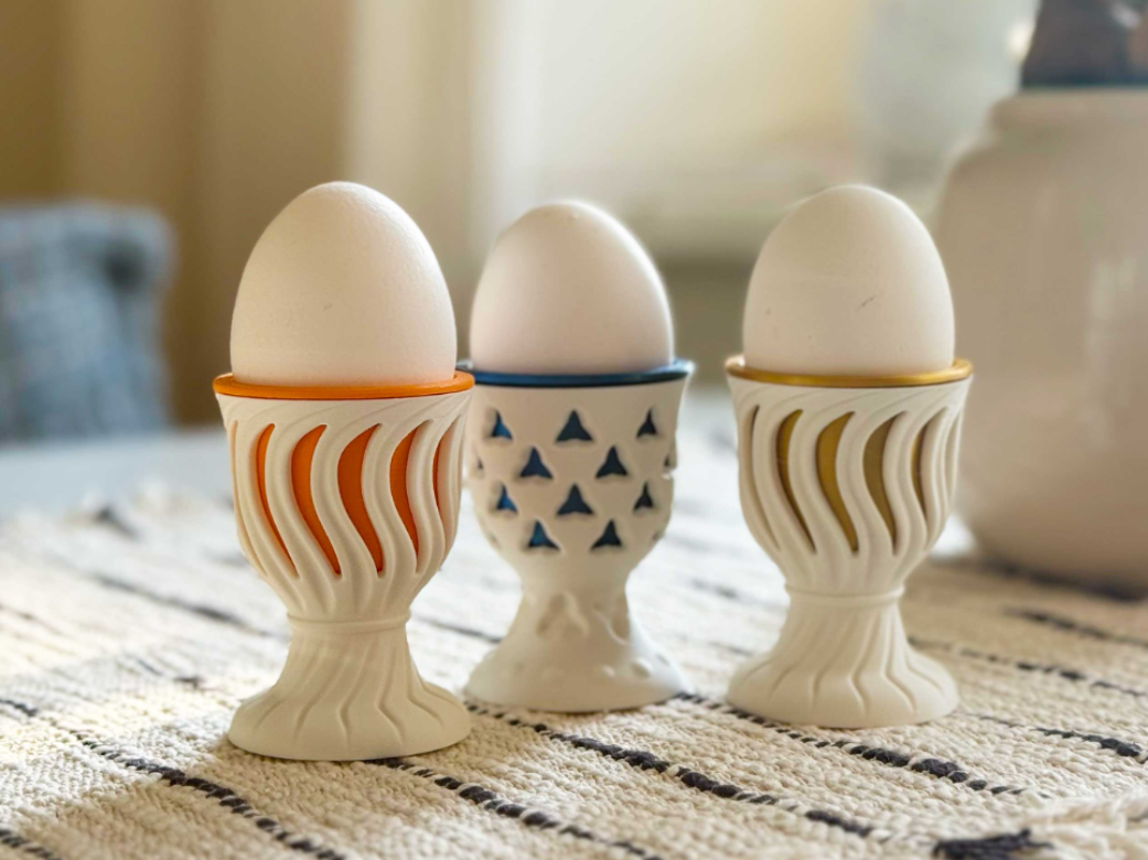 Dual-Layer Decorative Egg Cup Set