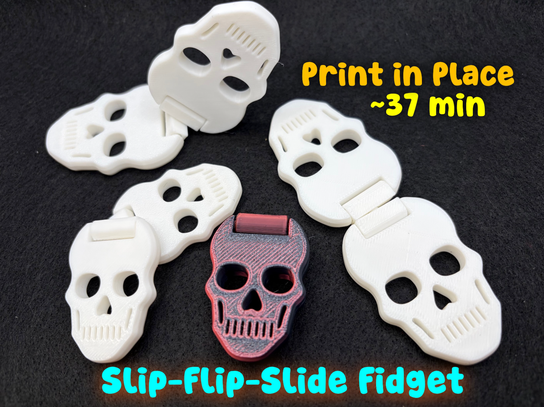 Skull Slider + Flip Fidget Skeleton Toy