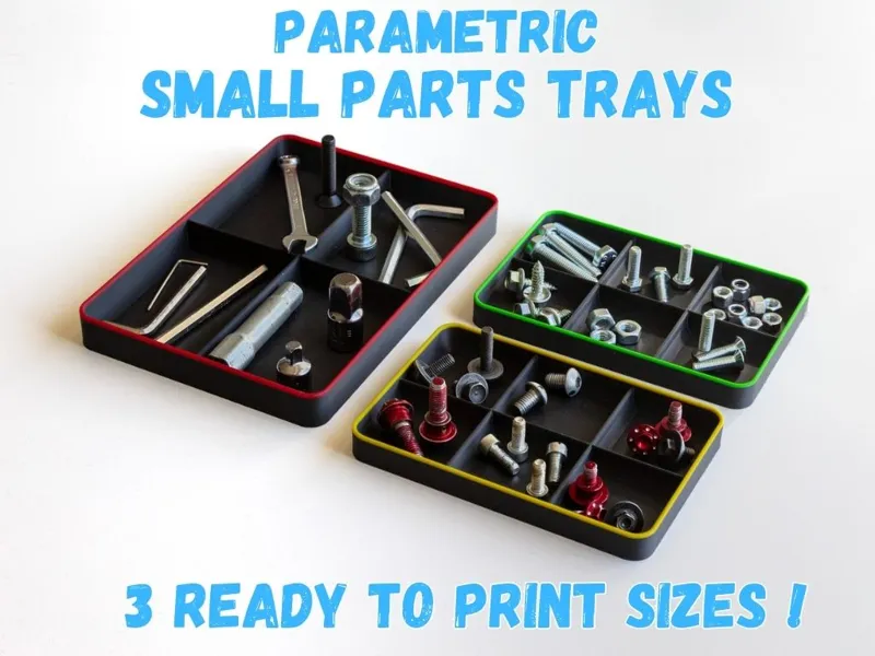 Parametric Small Parts Trays (no AMS required)