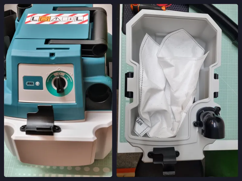 Makita cordless vacuum bag conversion