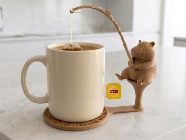 Fishing Hamster Teabag Holder