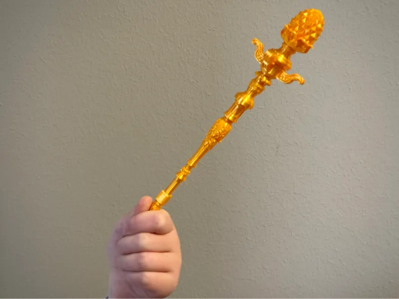 Sceptre doré, style rocaille, ornement décoratif