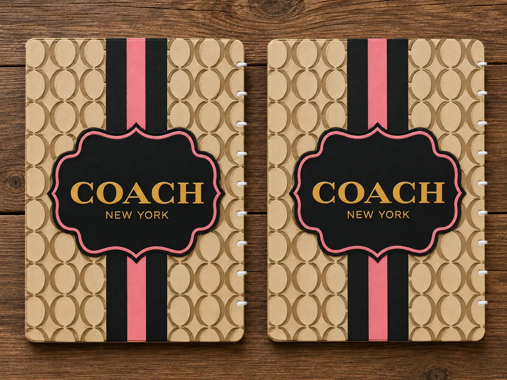 Letrero o emblema decorativo: Coach A5. Referencia del modelo original.