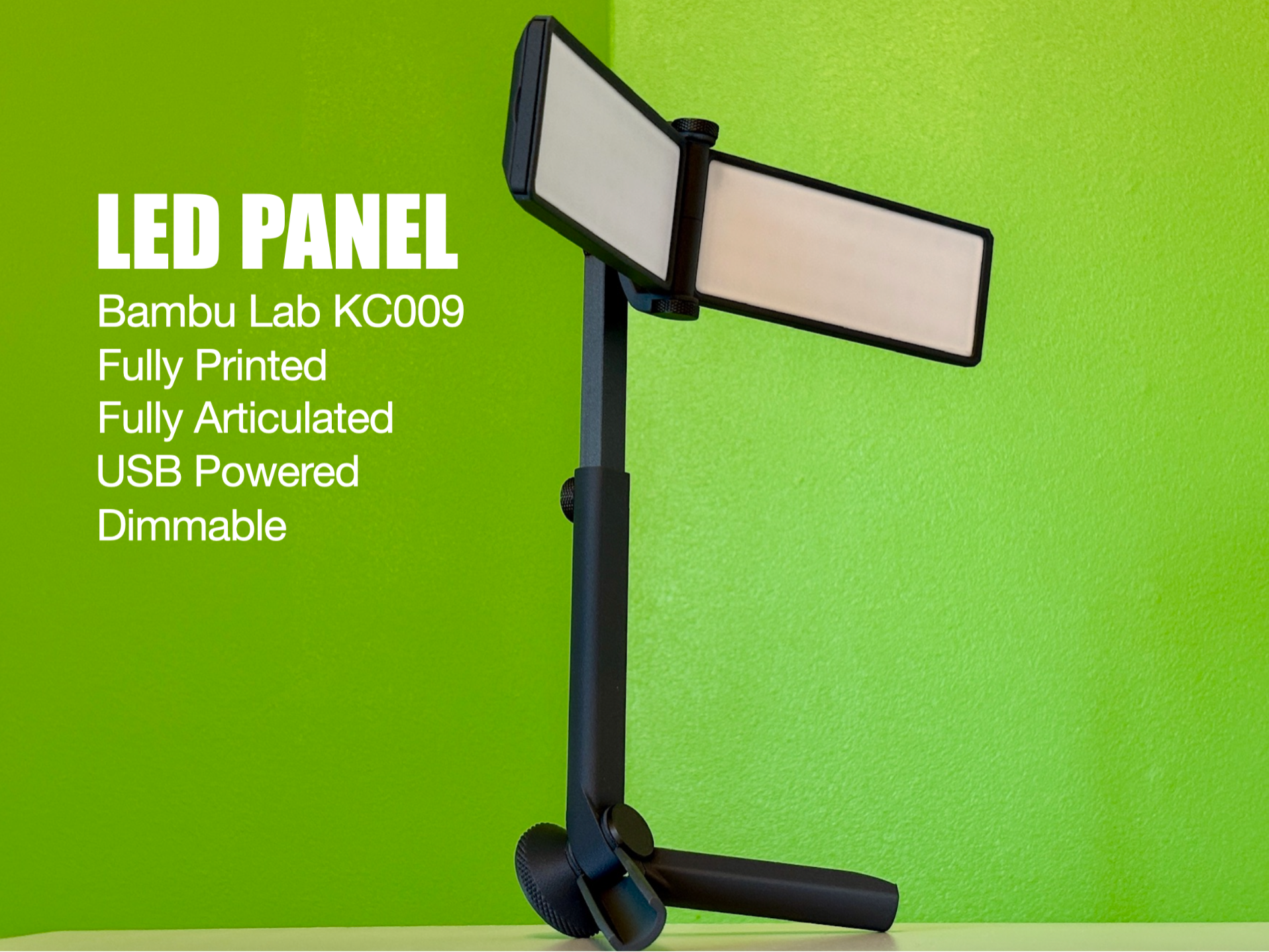LED Panel USB Light with Articulated Folding Stand