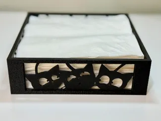 Cat-Themed Napkin Holder with swappable Panels