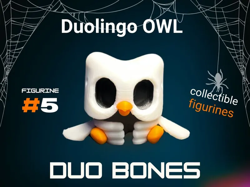 Halloween Duolingo Owl Duo Bones