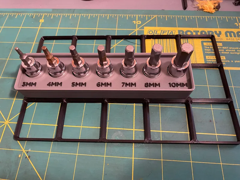 Gridfinity kobalt 3/8ths Metric hex socket set