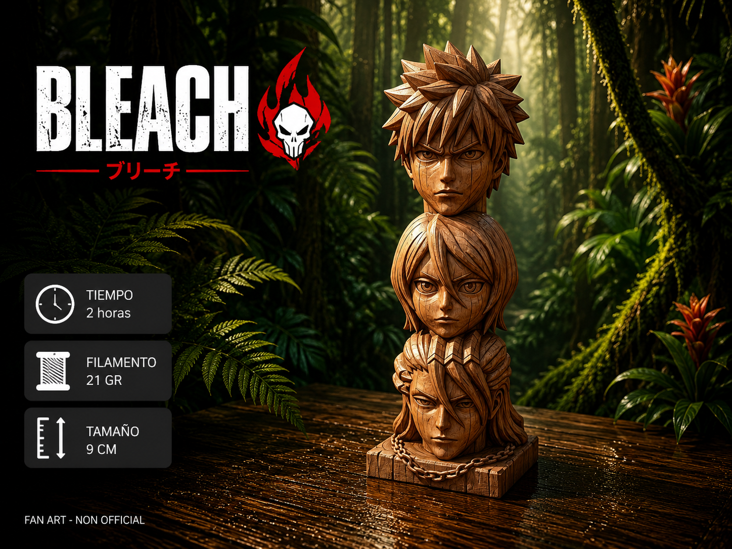 Ichigo Rukia Byakuya Wooden Totem Bleach