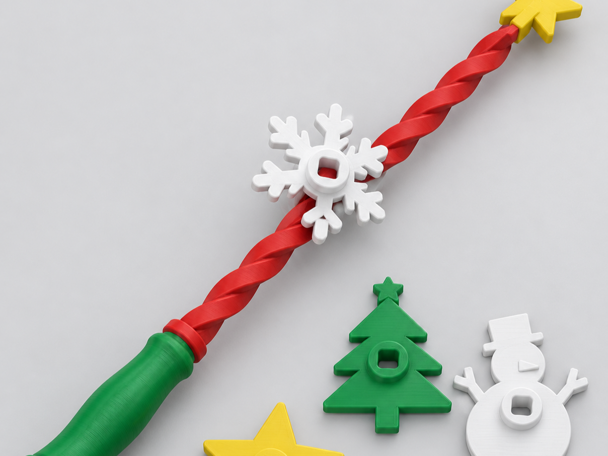 Christmas Spinning Magic Wand – 4 Charms NO AMS - 1