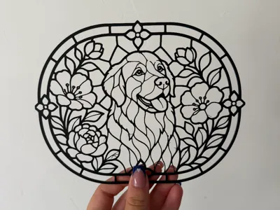 Stained glass effect wall decoration - Golden 