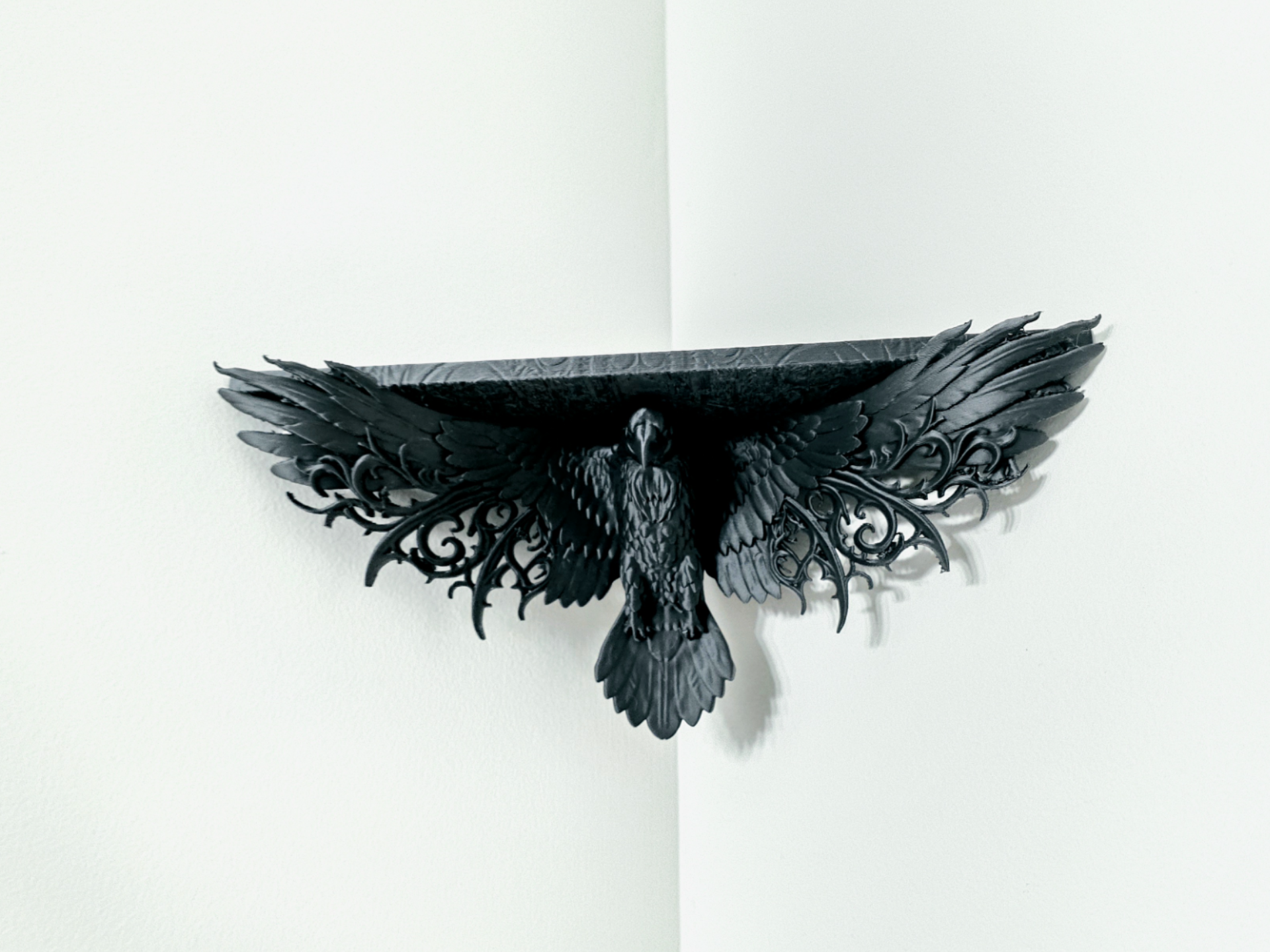 Gothic Raven Shelf - Corner Wall Hang - 1