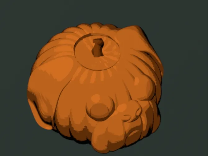 Pug Pumpkin (Pugkin) w/ Lid