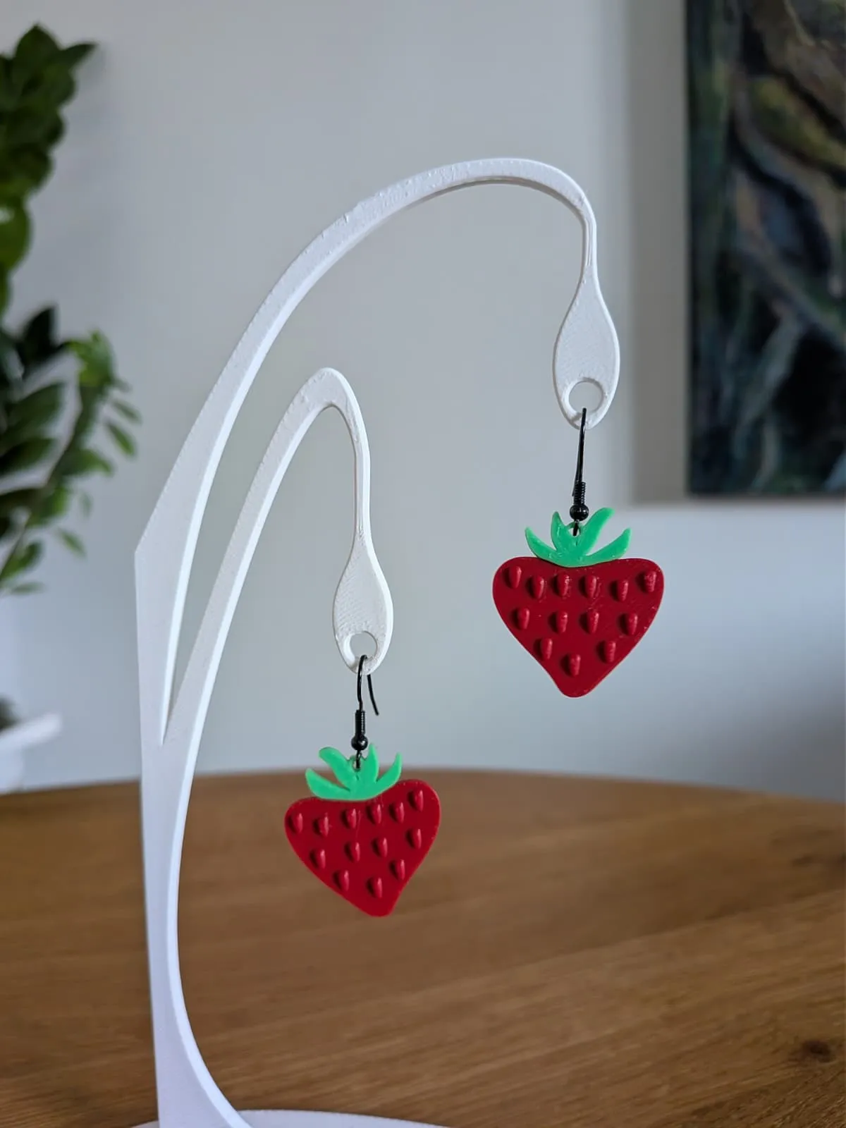 Strawberry earrings view 2