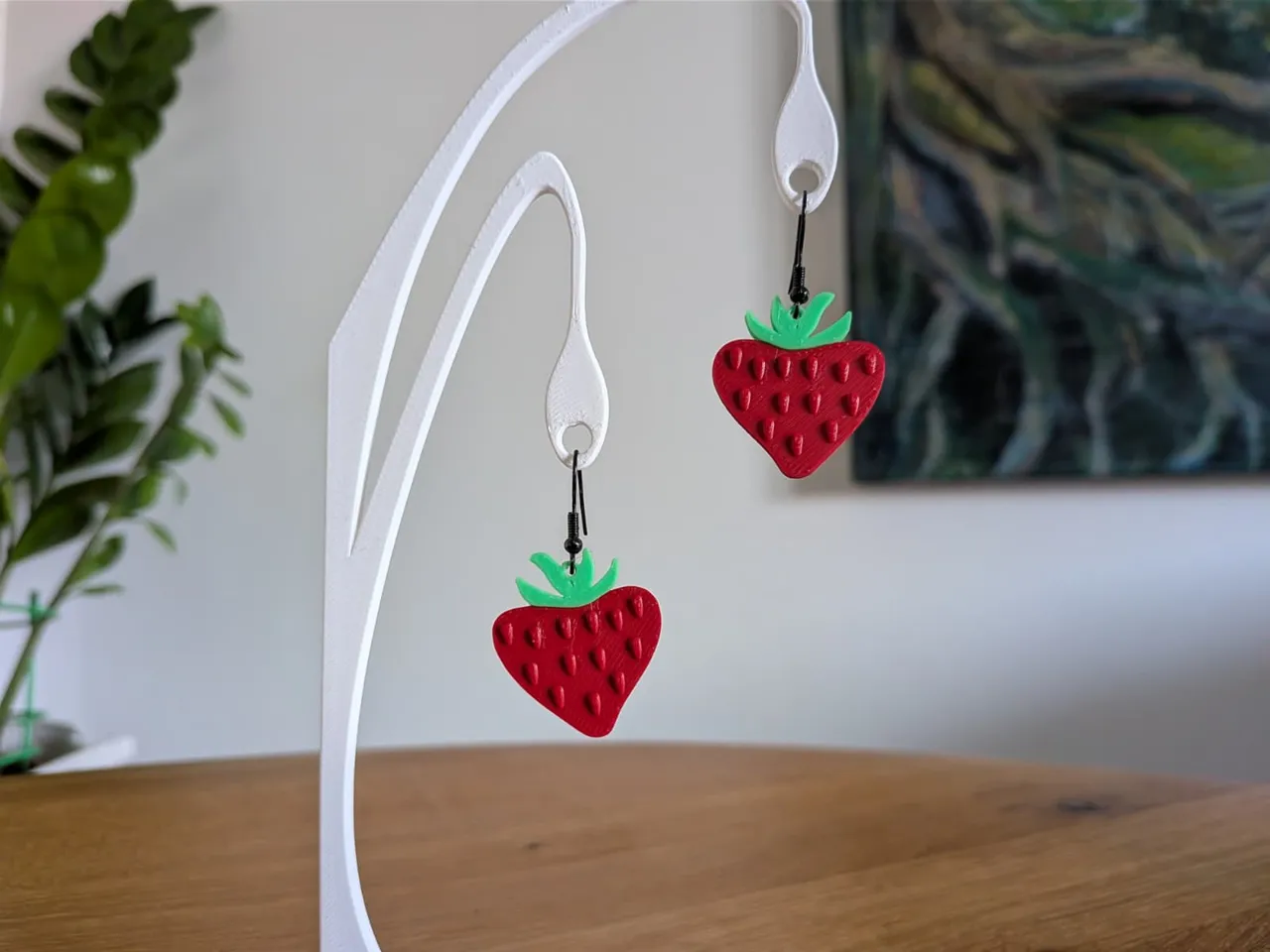 Strawberry earrings view 3