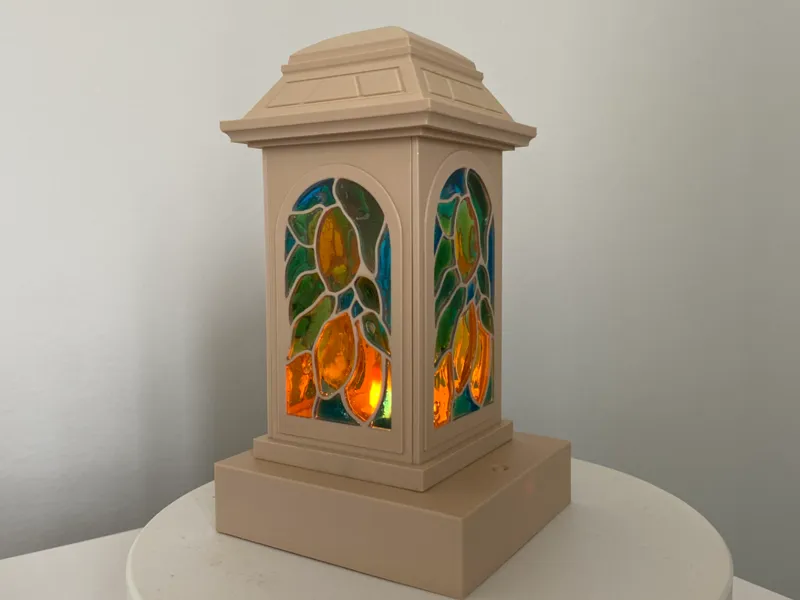 Stained Glass Flame Touch Night Lamp