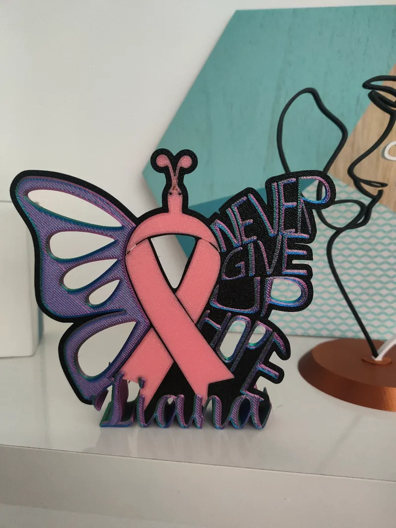 Cancer, never give hope butterfly