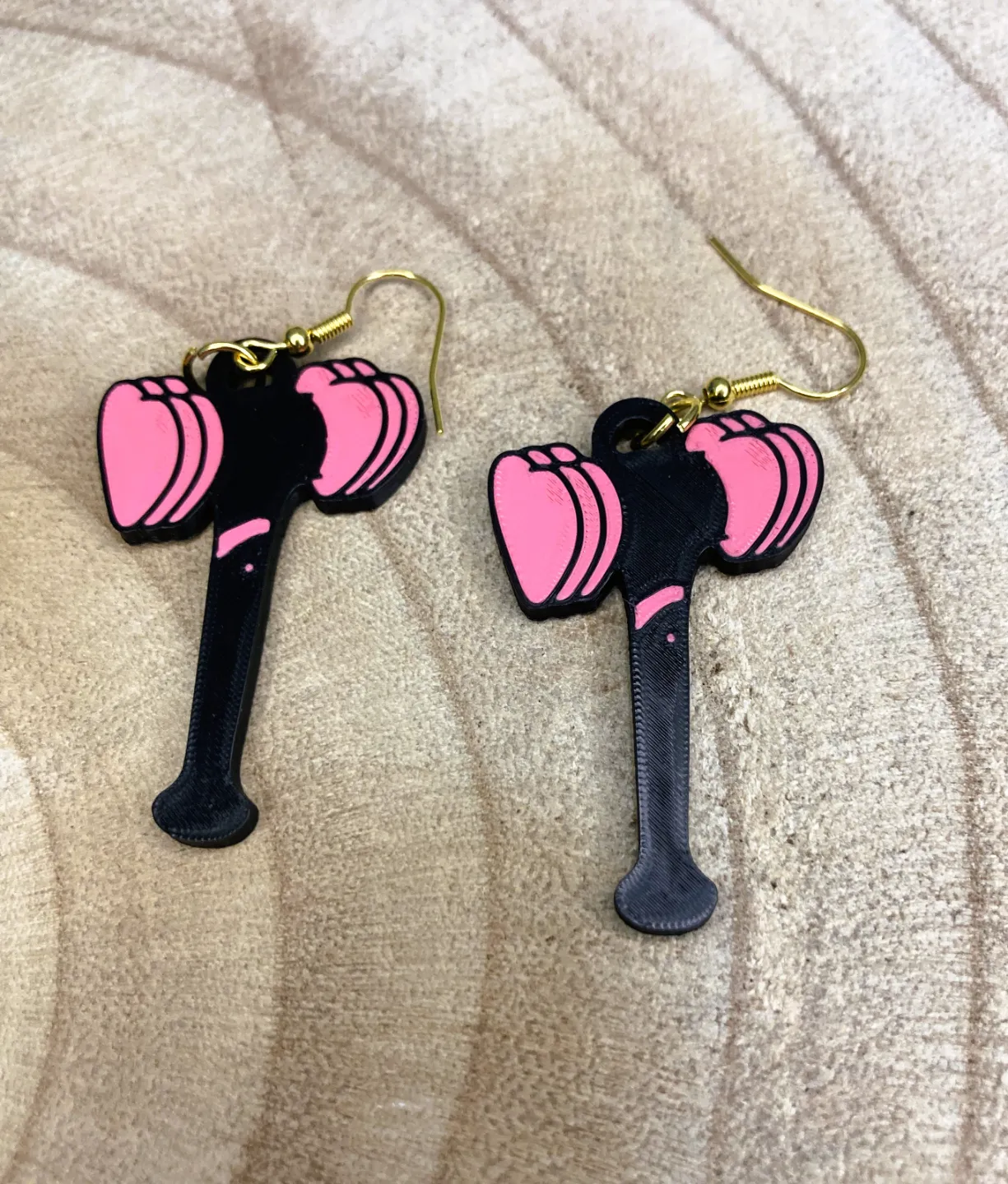 Blackpink Lightstick earrings view 2