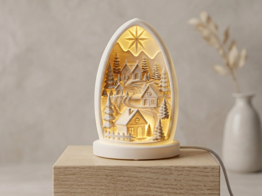 3D Wintermagie – Beleuchtetes Lithophan / Diorama - 1