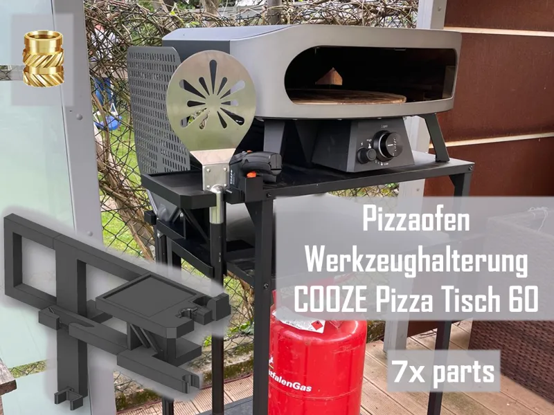 Pizzaofen Werkzeughalterung für Cozze PizzaTisch60