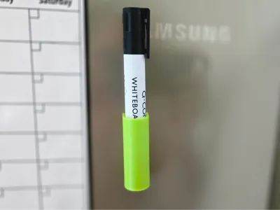 Magnetic fridge holder, whiteboard marker