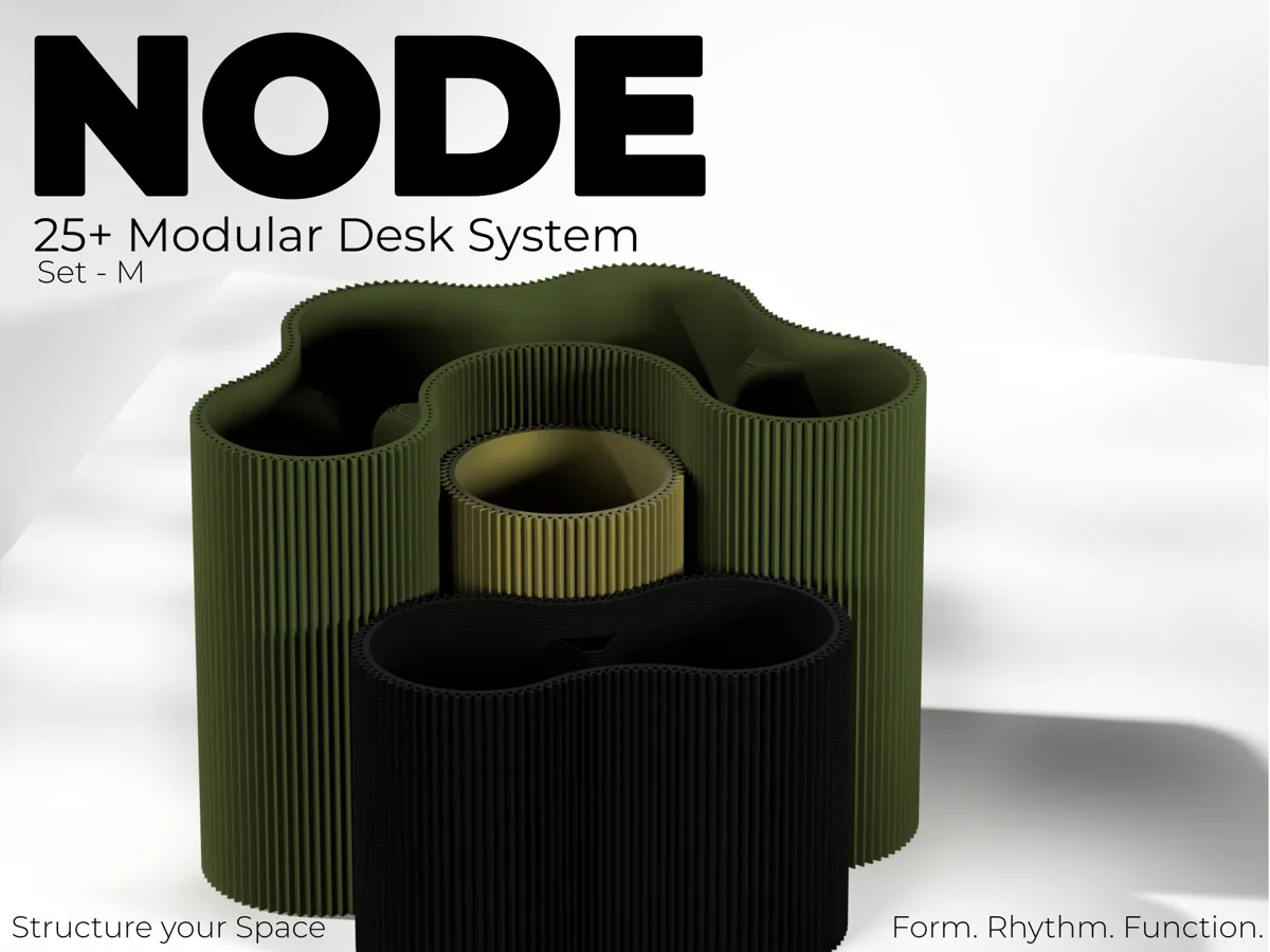 NODE – Modular Desk System | Set M - Free 3D Print Model - MakerWorld