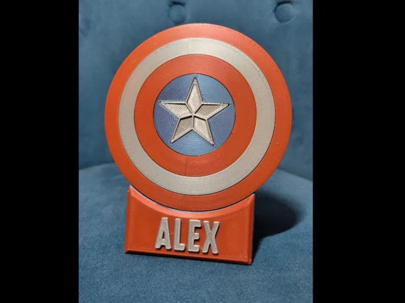 Personalized Captain America Shield Desk Decor